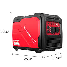 Generador inversor a gas PowerSmart 4500W con arranque eléctrico Rueda portátil súper silenciosa, para exteriores